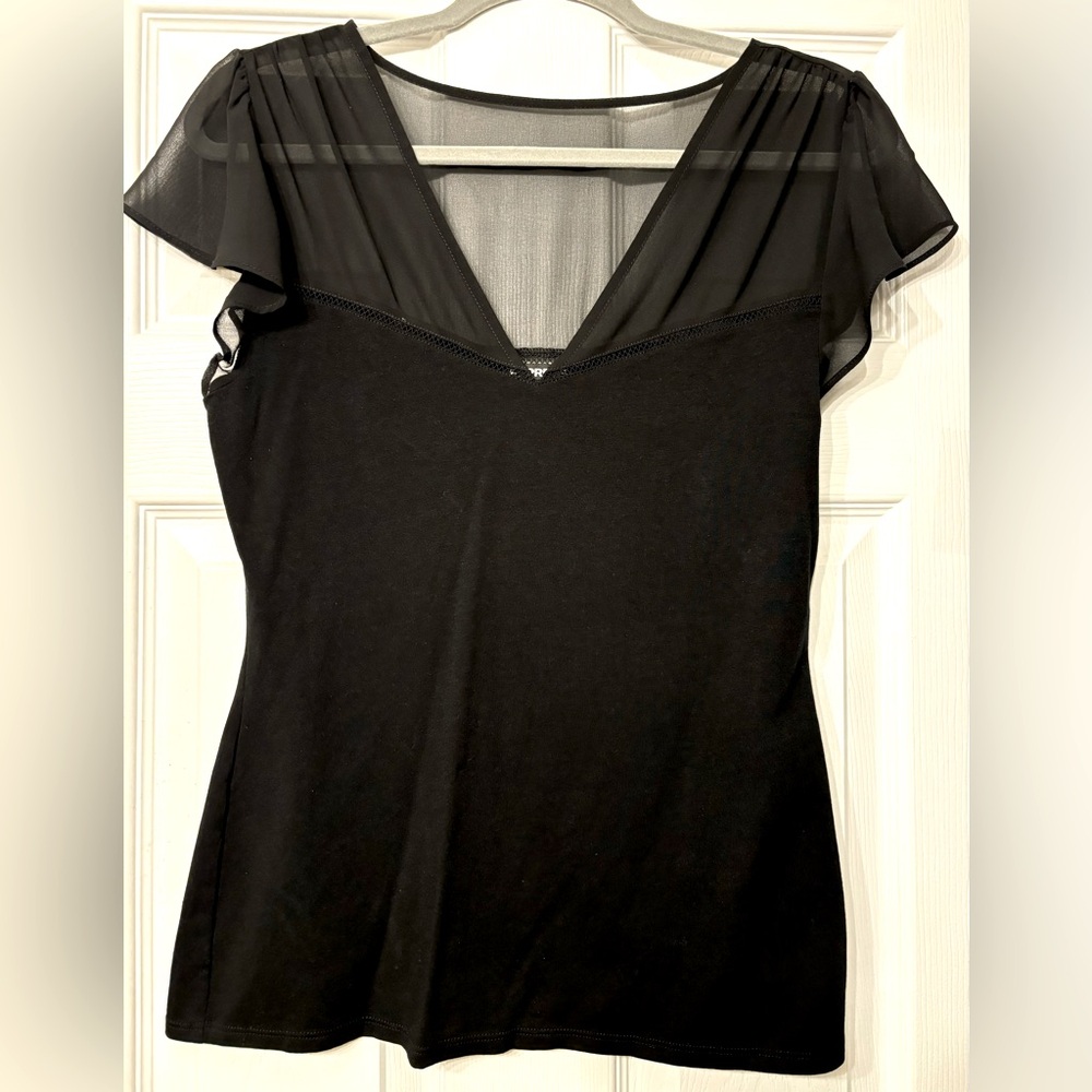 Express Black butterfly sleeve top